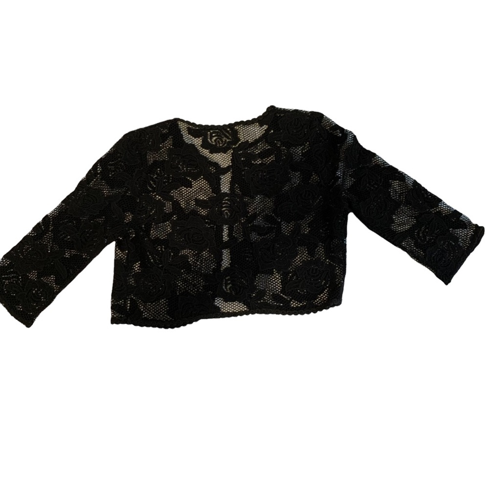 Anthropology Black Lace Bolero Sz M